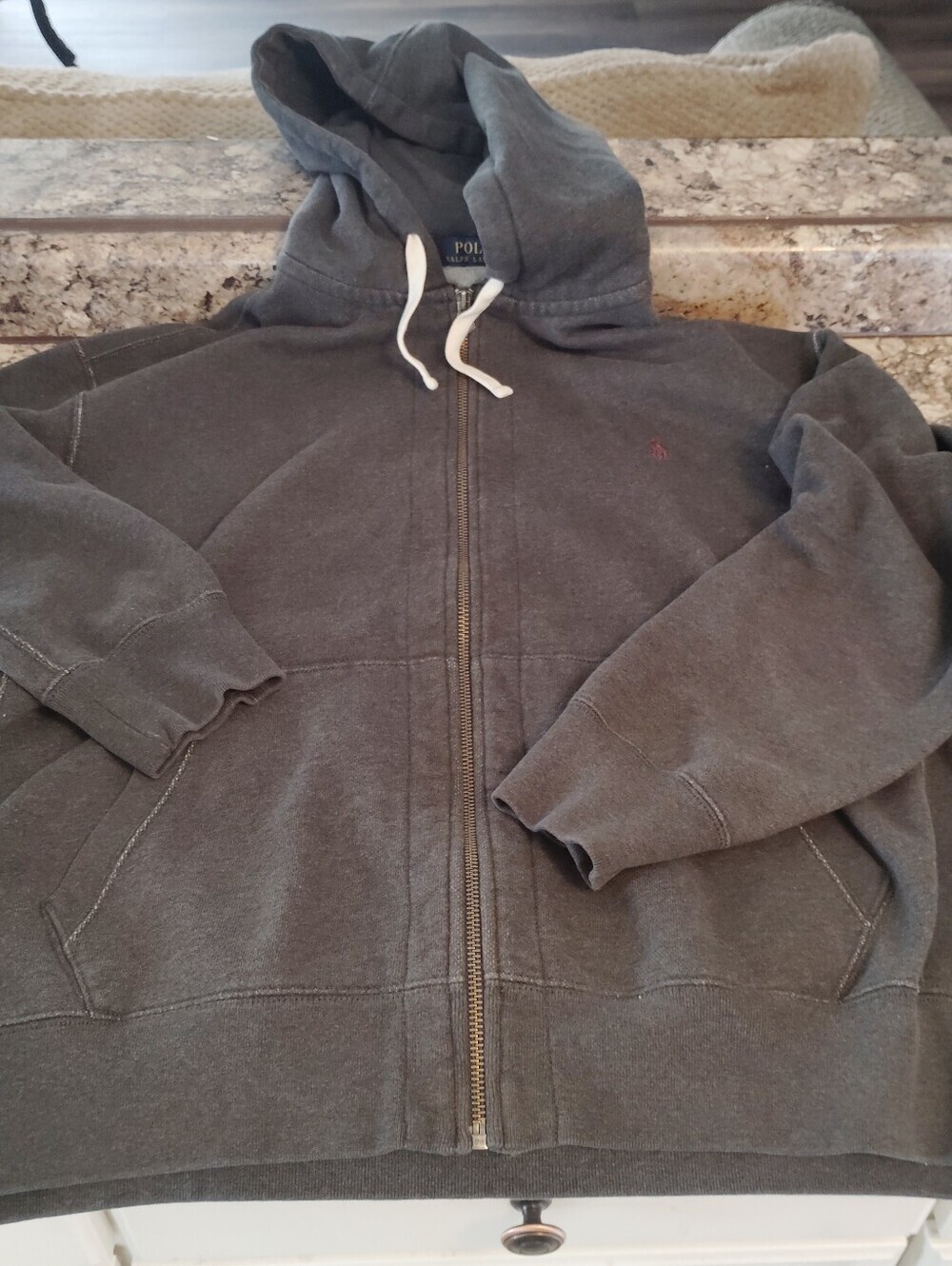 Polo by Ralph Lauren Charcoal Gray Full-Zip Hooded Sweatshirt